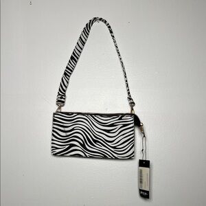 Nasty Gal Black & White Zebra Print Shoulder Clutch